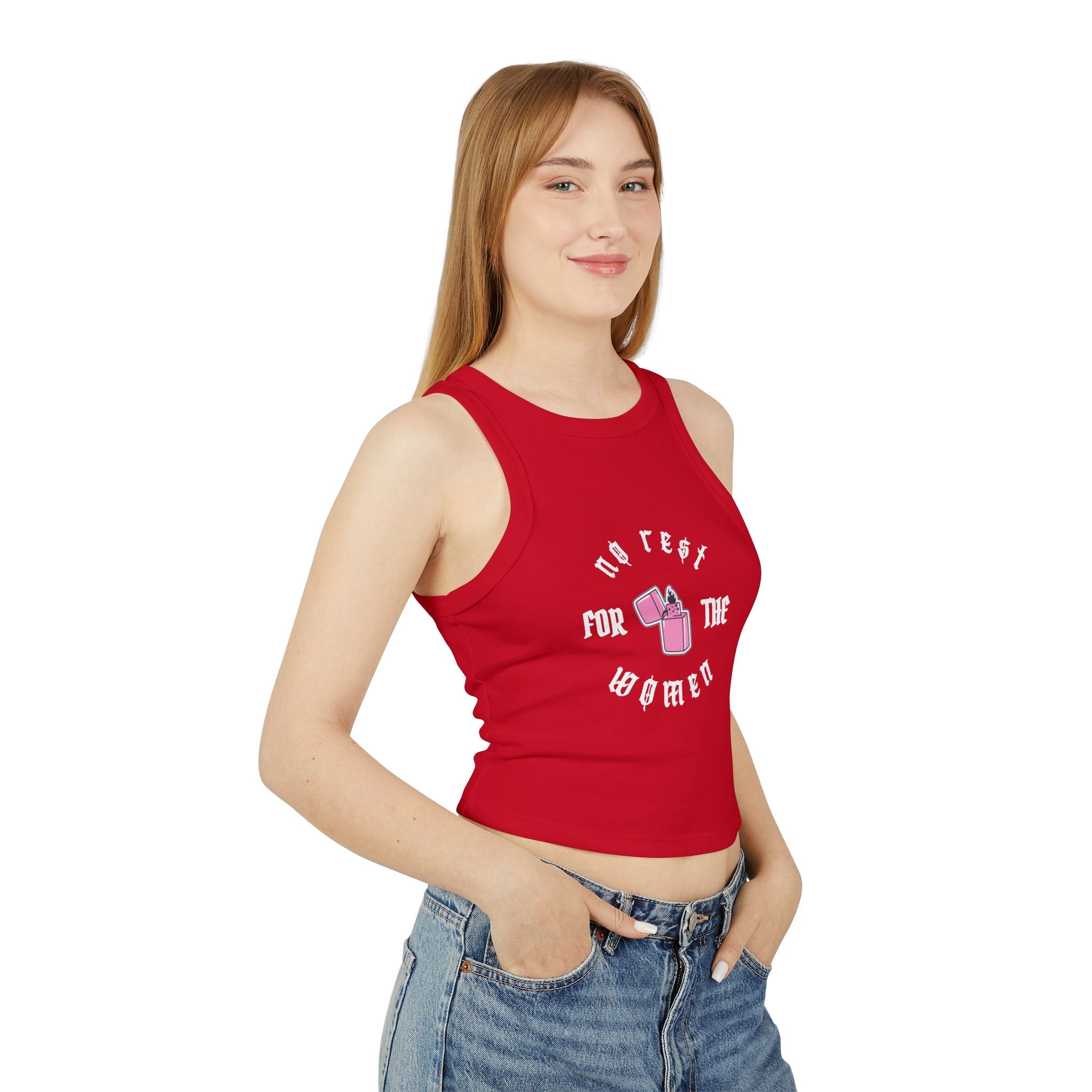 No Rest For Women Rib Racer Tank Top