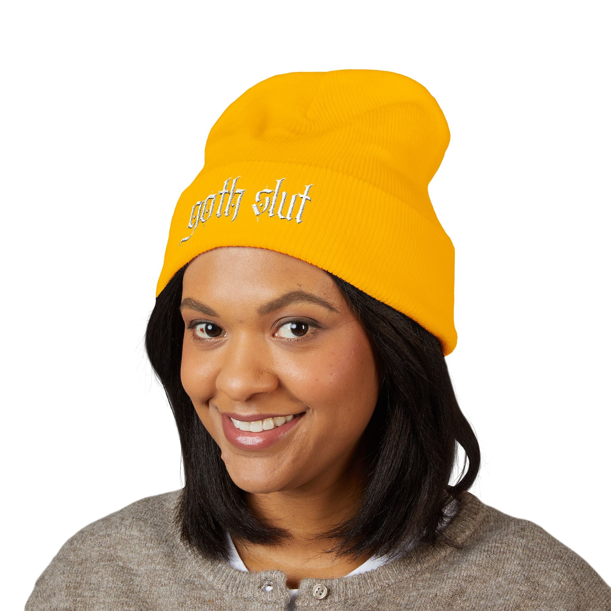 Goth Slut Cuffed Beanie (Embroidery)
