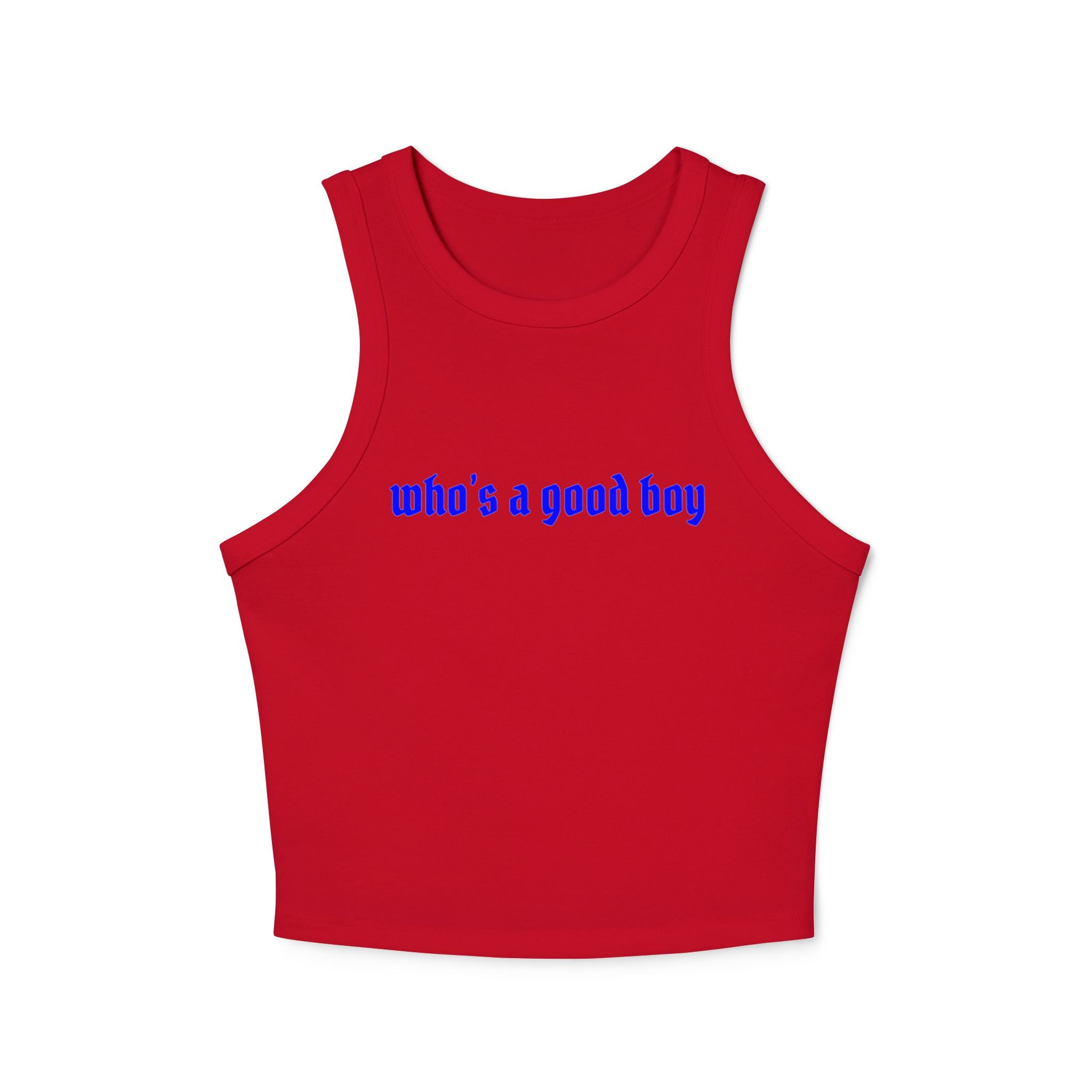 Who's A Good Boy Rib Racer Tank Top