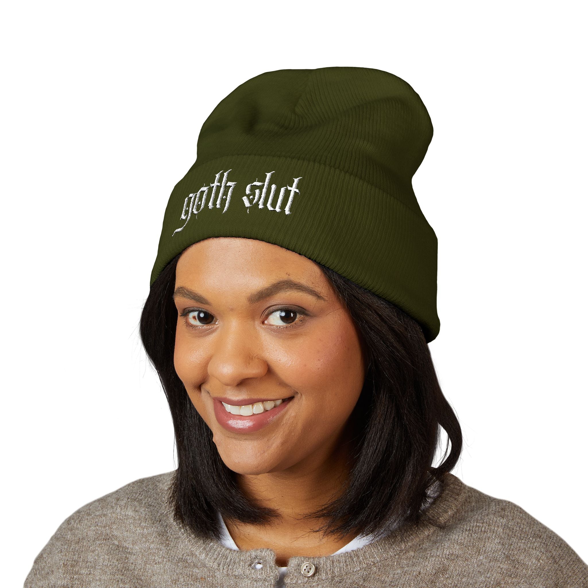 Goth Slut Cuffed Beanie (Embroidery)