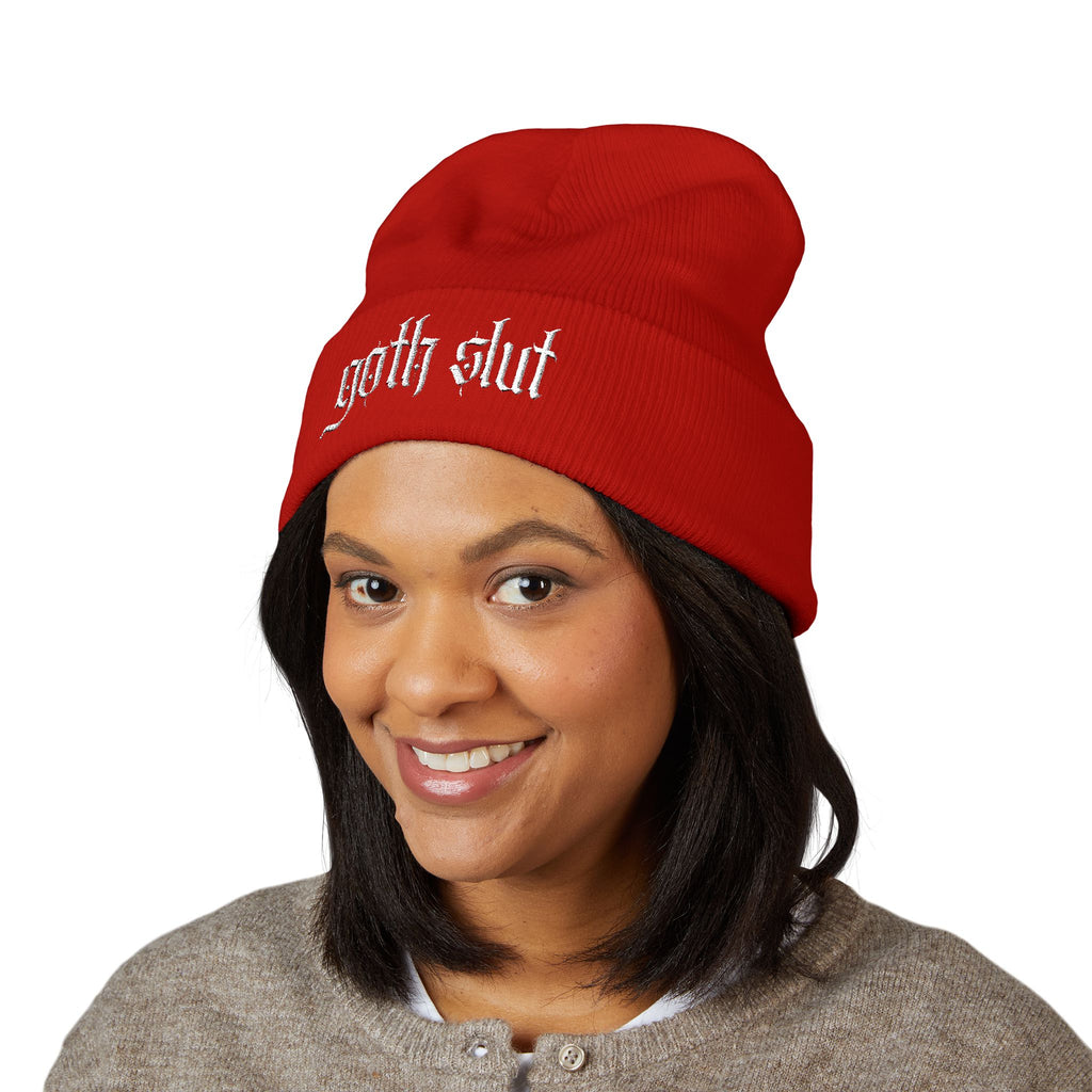 Goth Slut Cuffed Beanie (Embroidery)