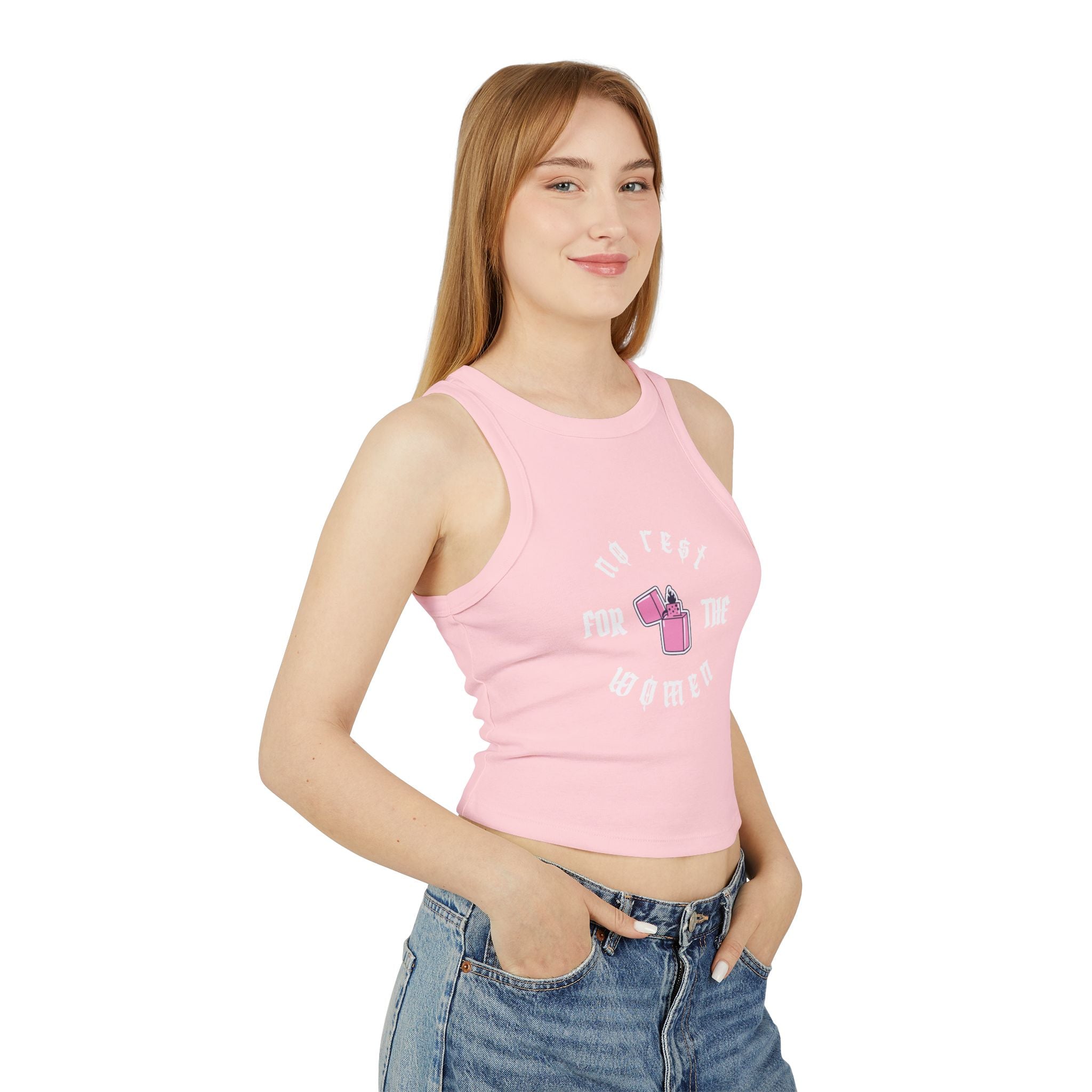 No Rest For Women Rib Racer Tank Top