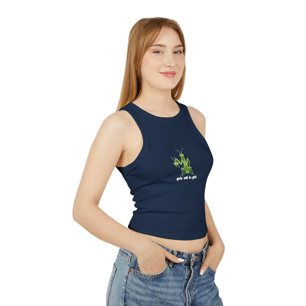 Praying Mantis Micro Rib Racer Tank Top